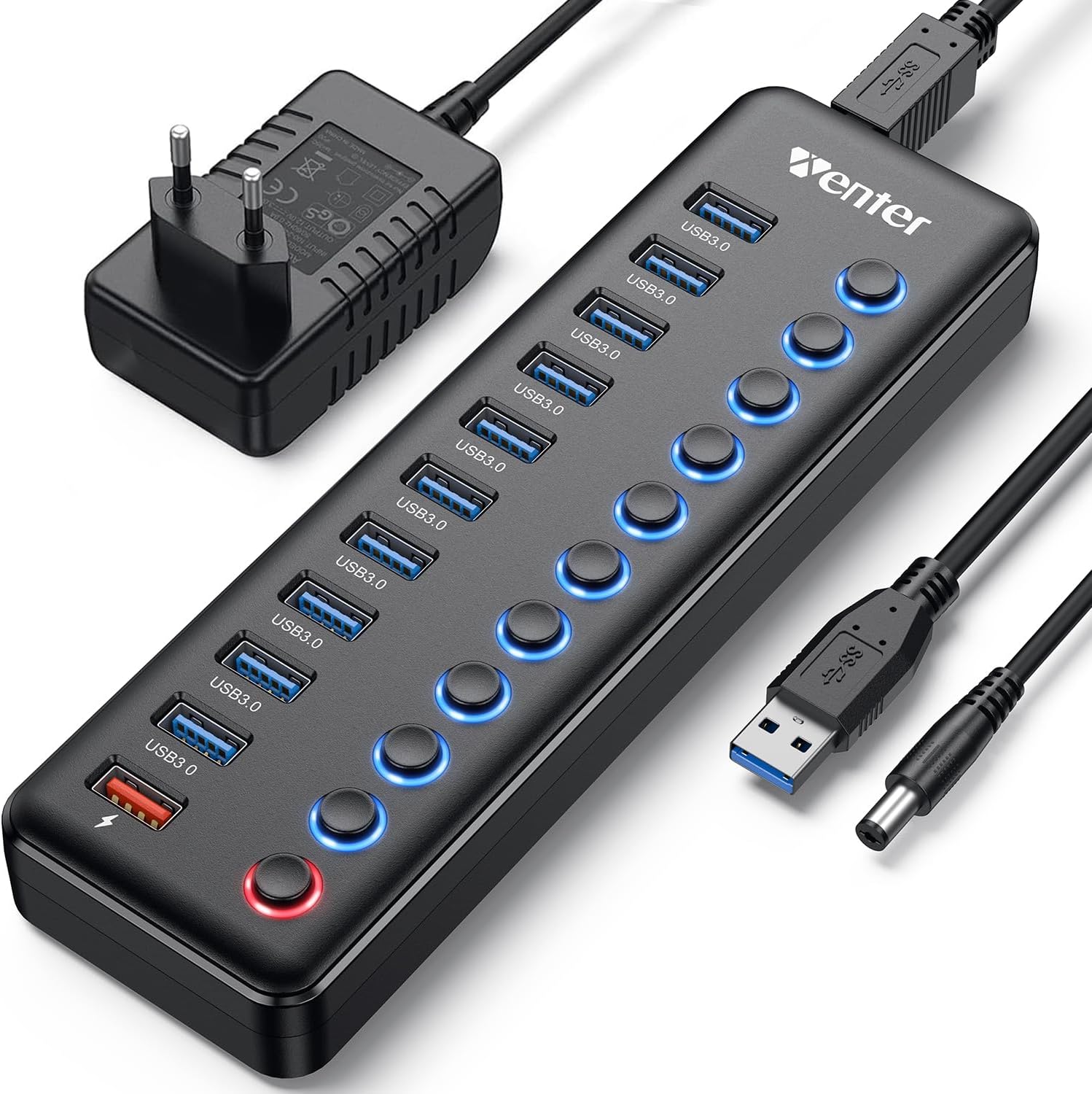 11-Port USB Data and Charging Hub