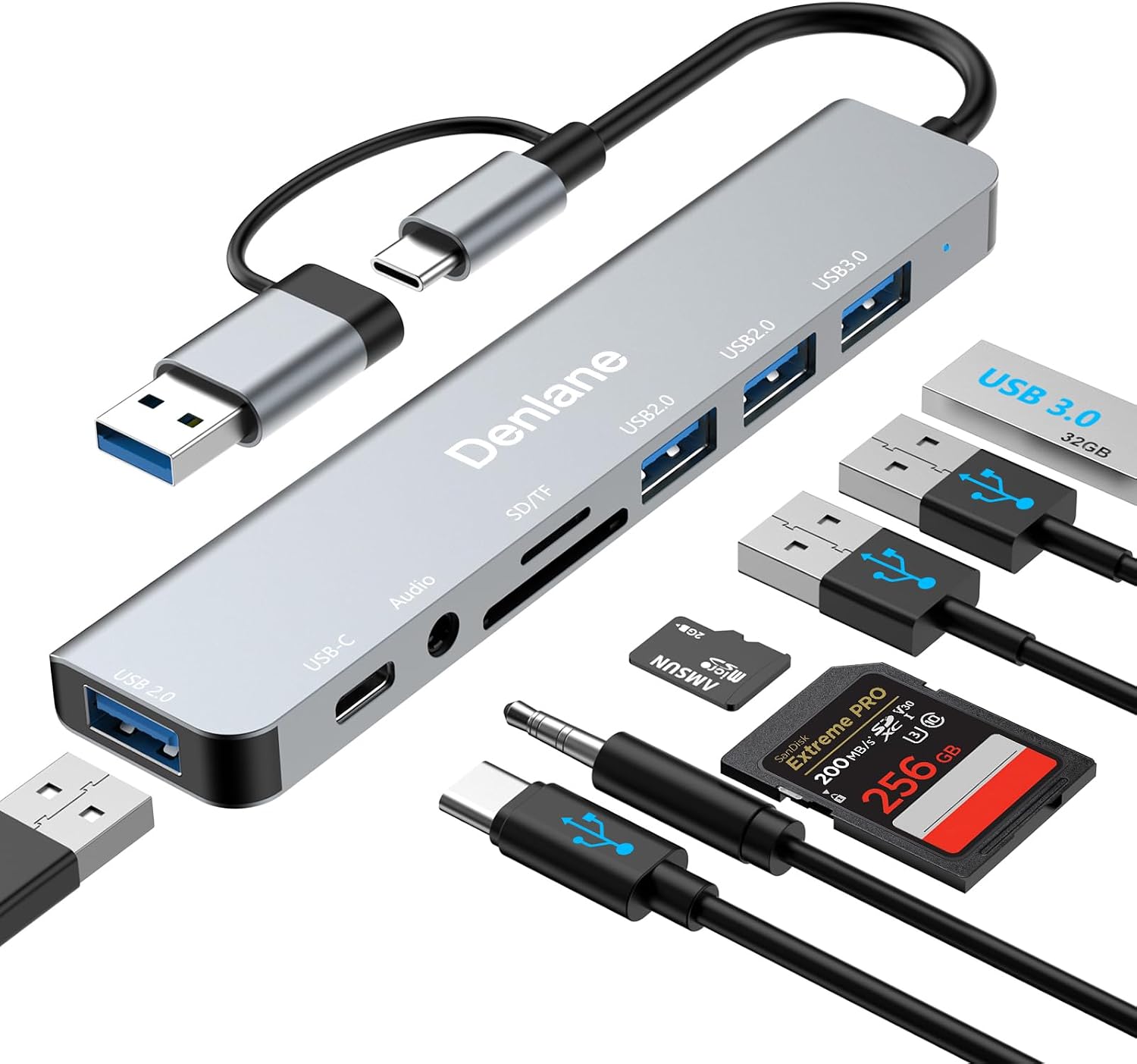 8-Port USB-C and USB-A Hub