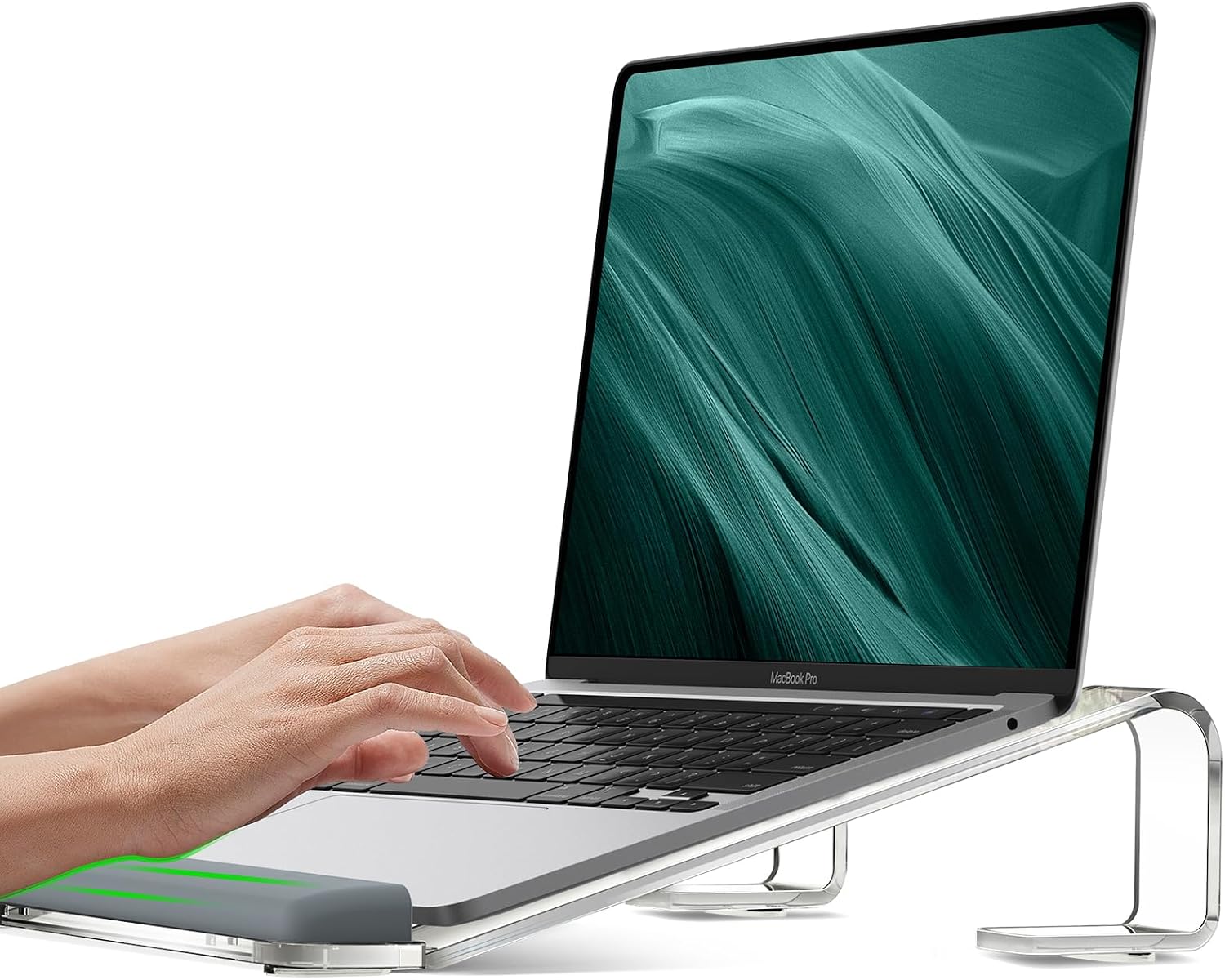 Acrylic Laptop Stand with Detachable Wrist Rest