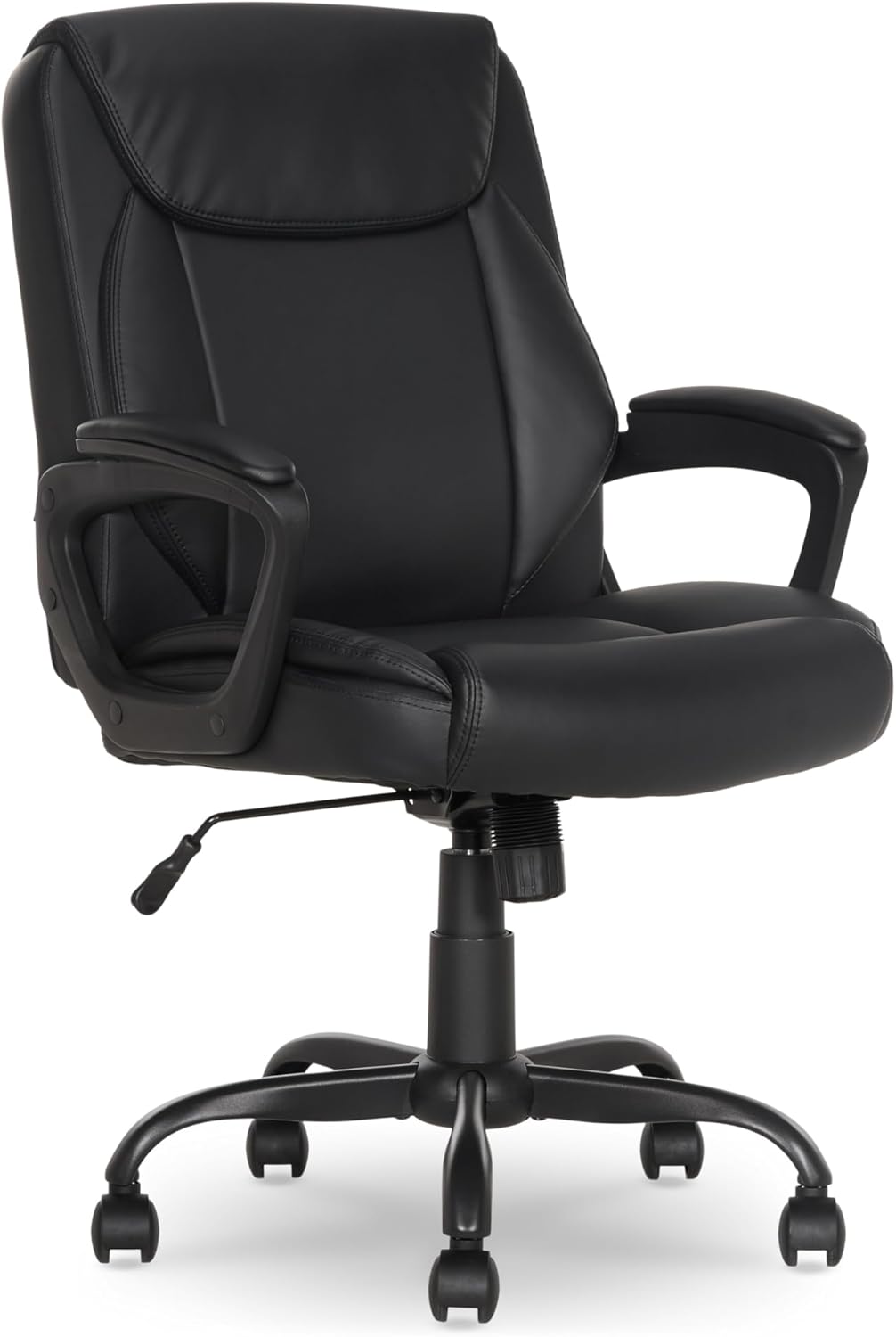 Black Faux Leather Ergonomic Office Chair Black Faux Leather Ergonomic Office Chair