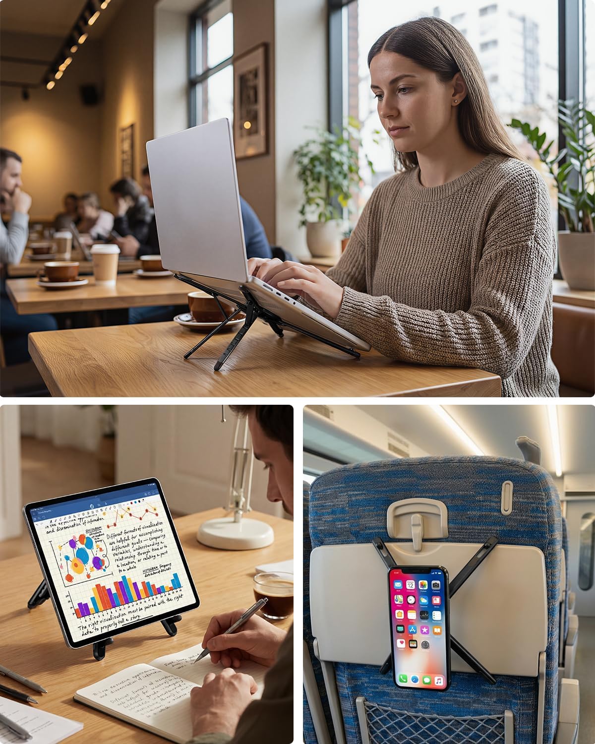 Foldable Laptop Riser with Phone Holder