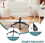 Cream Upholstered Armless Office Chair