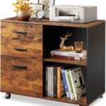 Rustic Office Cabinet with Drawers and Shelves