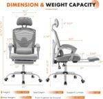 Grey Mesh Office Chair with Footrest