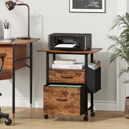 Mobile Printer Stand with Drawers
