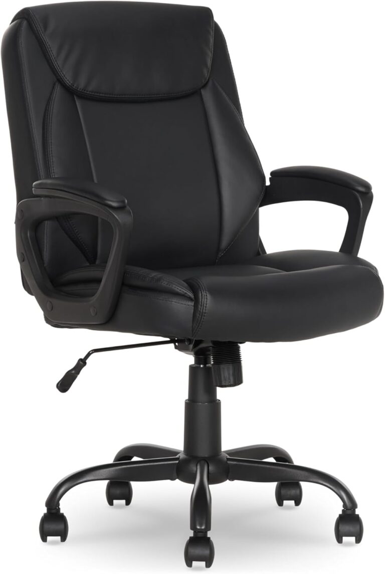 Black Faux Leather Ergonomic Office Chair