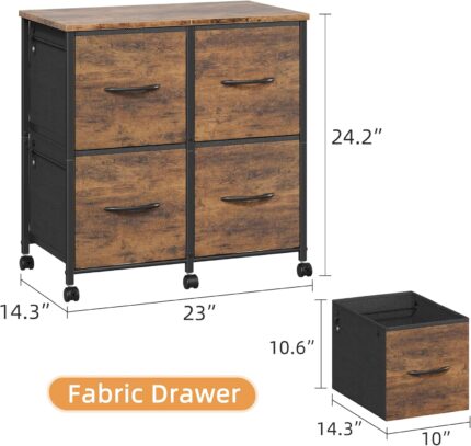 Four-Drawer Mobile File Cabinet