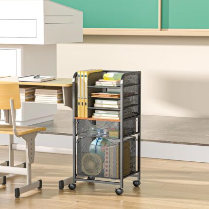 Six-Tier Mesh Rolling Storage Cart