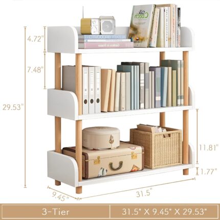 3-Tier Wooden Open Bookcase
