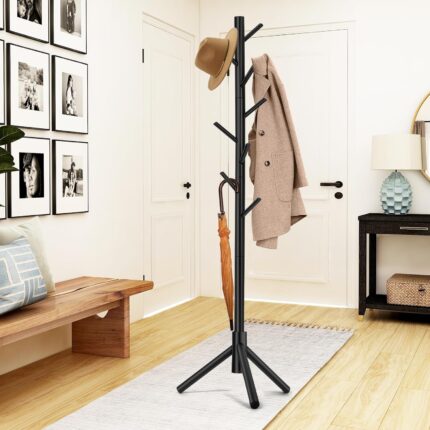 Freestanding Coat Rack with 8 Hooks