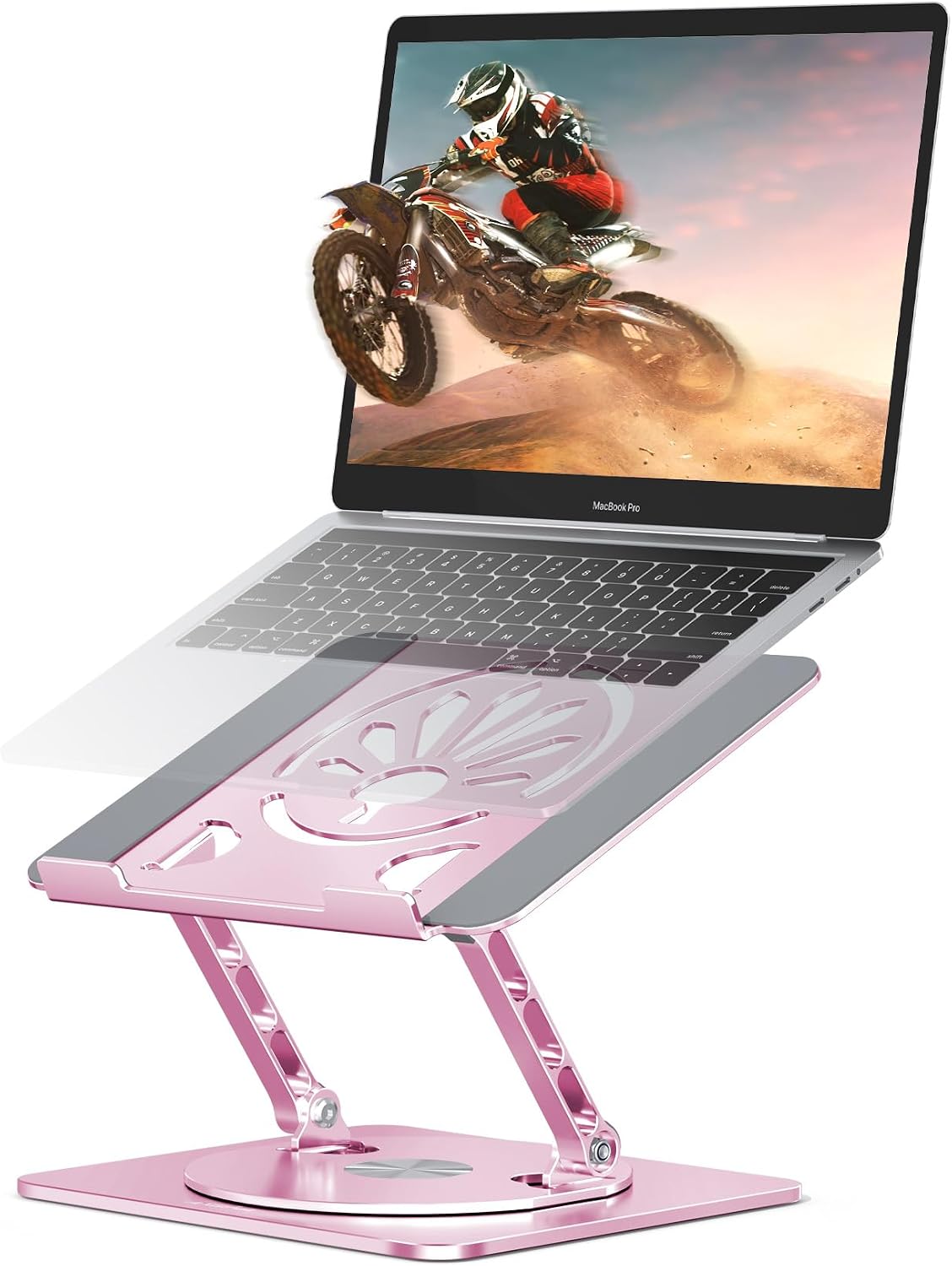 Pink Rotating Laptop Stand