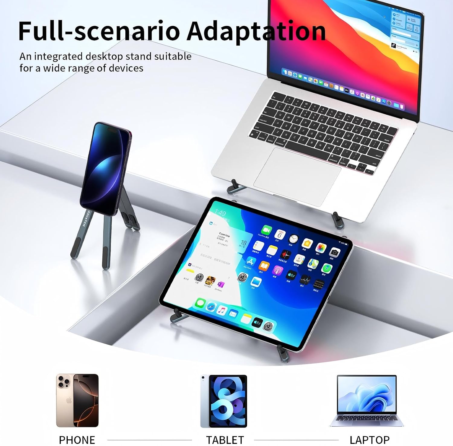 Portable 3-in-1 Adjustable Device Stand