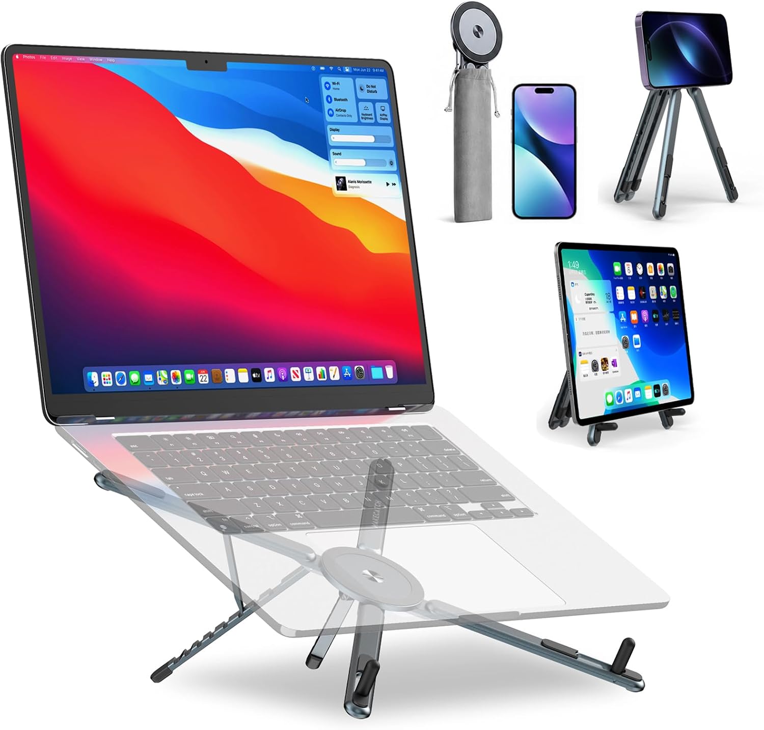 Portable 3-in-1 Adjustable Device Stand