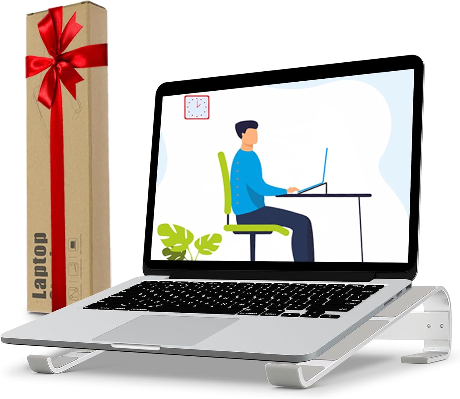 Silver Aluminum Laptop Stand