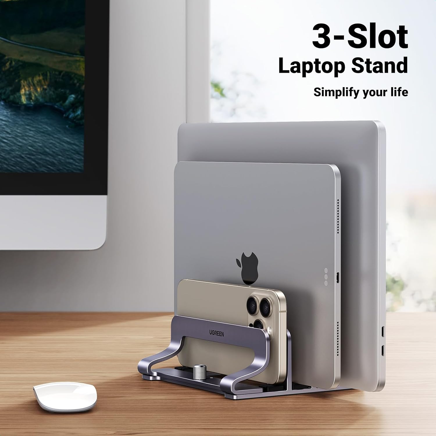Three-Slot Vertical Desk Holder